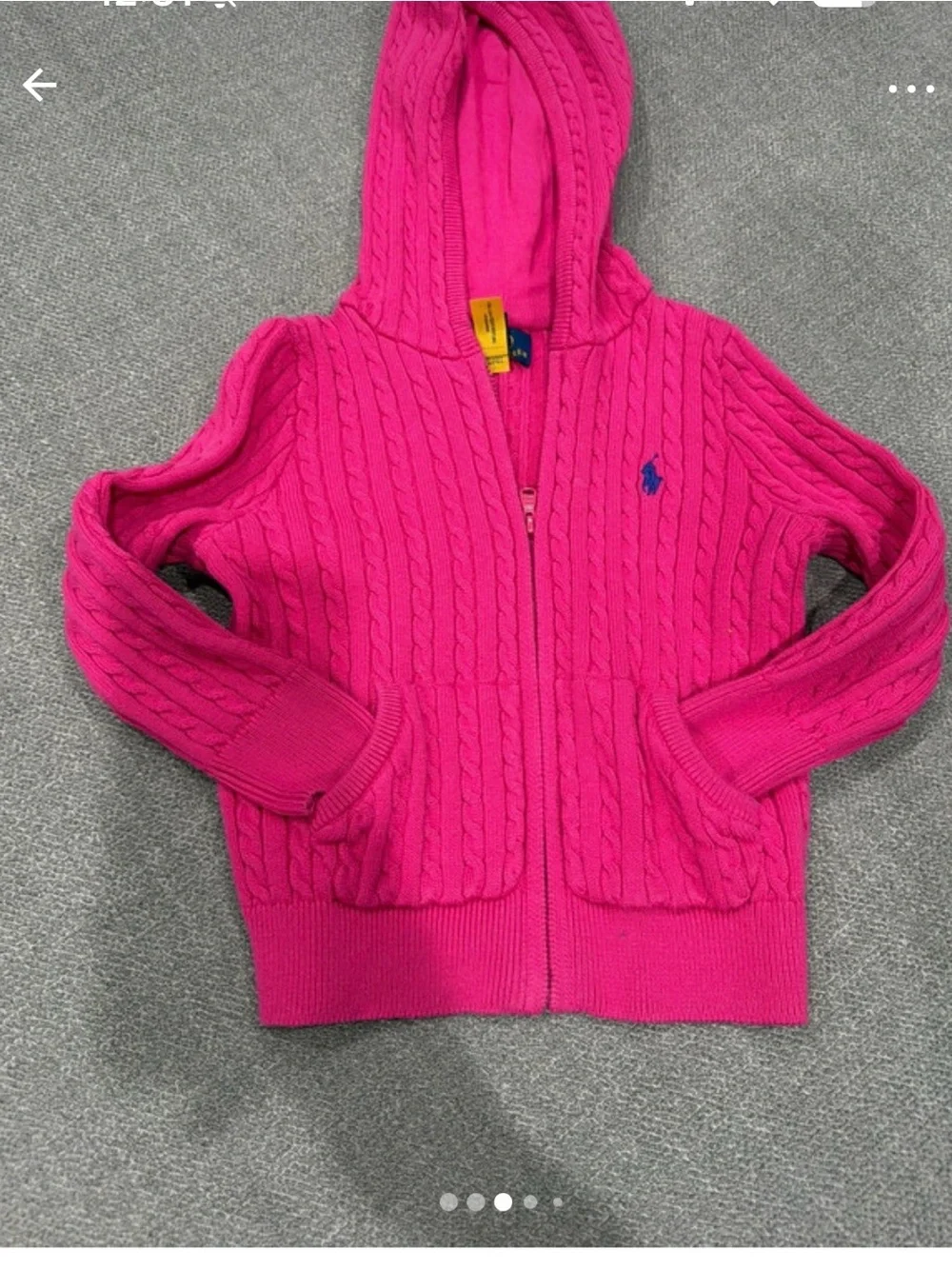 Polo by Ralph Lauren Hot Pink Cable-Knit Zip Hoodie for Kids